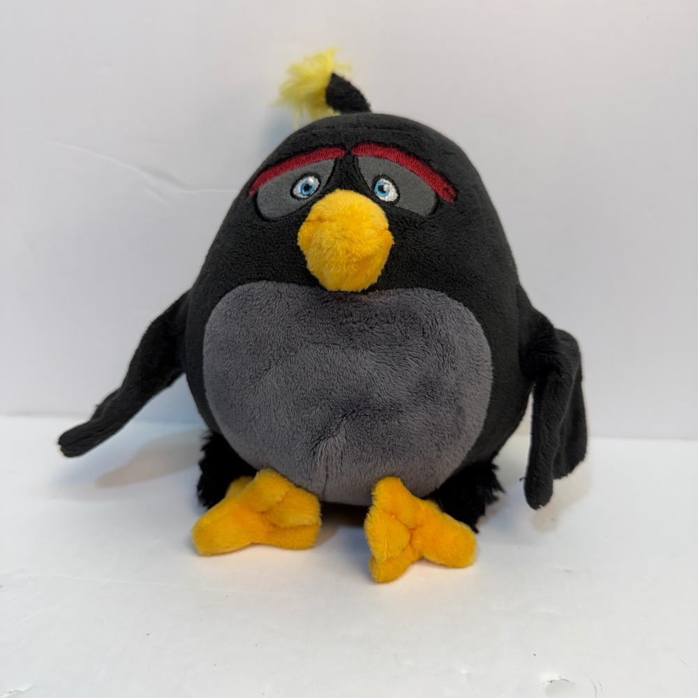 Angry Birds Bomb Black Bird Plush Stuffed Animal Toy 7 Inch Movie Game Character